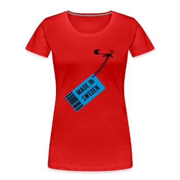 Made in Sweden - Frauen Premium Bio T-Shirt - Rot - Vorne - Mia (176cm)