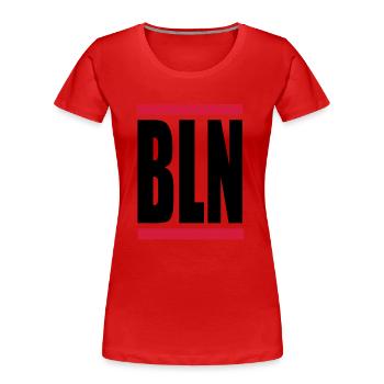 BLN Berlin - Frauen Premium Bio T-Shirt - Rot - Vorne - Mia (176cm)