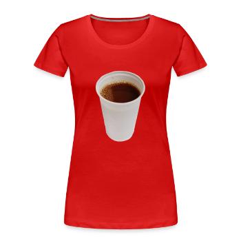 plastik Cafe - Frauen Premium Bio T-Shirt - Rot - Vorne - Mia (176cm)