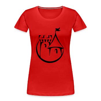 Schloss-Turm - Frauen Premium Bio T-Shirt - Rot - Vorne - Mia (176cm)