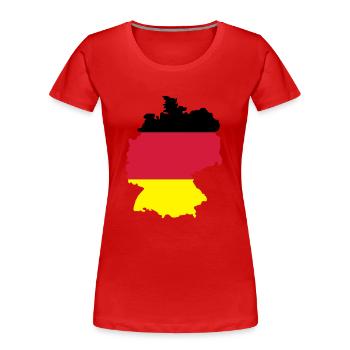 Deutschland - Frauen Premium Bio T-Shirt - Rot - Vorne - Mia (176cm)