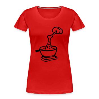 cook Swiss culinary specialty fondue - Women's Premium Organic T-Shirt - red - Front - Mia (176cm)