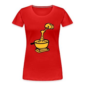 cheese cook Swiss culinary specialty fondue - Women's Premium Organic T-Shirt - red - Front - Mia (176cm)