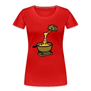 cheese Swiss culinary specialty fondue - Women's Premium Organic T-Shirt - red - Front - Mia (176cm)