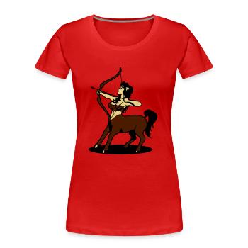 Fille de Centaure Sagittaire horoscope Amazon - T-shirt bio Premium Femme - rouge - Devant - Mia (176cm)