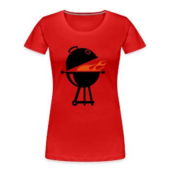 barbecue - Women's Premium Organic T-Shirt - red - Front - Mia (176cm)