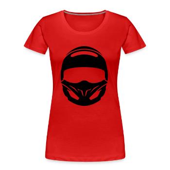 Helm - Frauen Premium Bio T-Shirt - Rot - Vorne - Mia (176cm)
