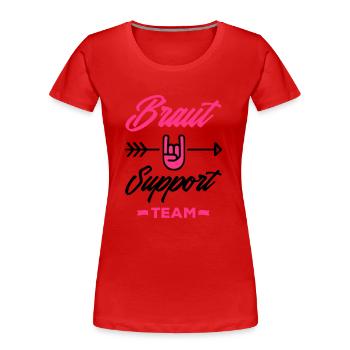 braut support team - Frauen Premium Bio T-Shirt - Rot - Vorne - Mia (176cm)