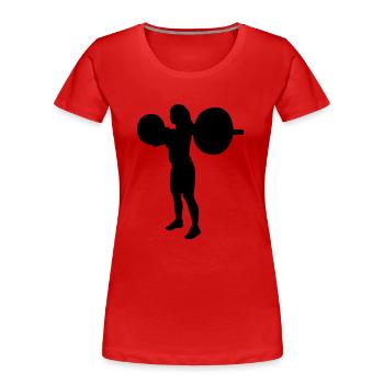 girl weights fitness - Frauen Premium Bio T-Shirt - Rot - Vorne - Mia (176cm)