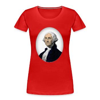 George Washington - T-shirt bio Premium Femme - rouge - Devant - Mia (176cm)
