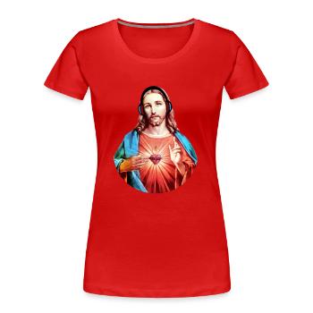 Jesus Christus | Jesus Christ | Nichts hören Musik - Frauen Premium Bio T-Shirt - Rot - Vorne - Mia (176cm)