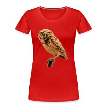 owl owl - Women's Premium Organic T-Shirt - red - Front - Mia (176cm)