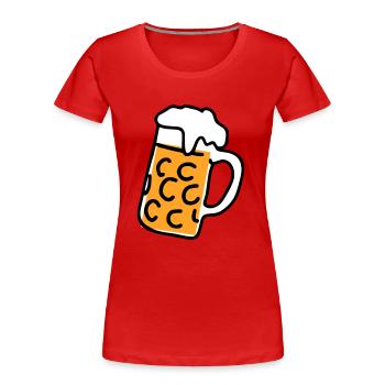 Chope à Biere - T-shirt bio Premium Femme - rouge - Devant - Mia (176cm)