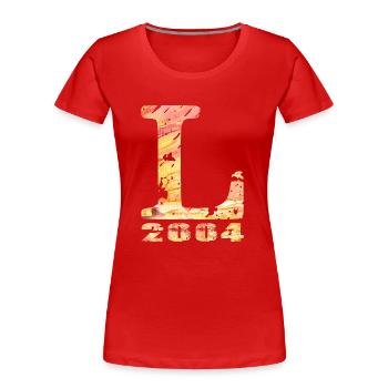 L 2004 Name Year of birth Gift - Women's Premium Organic T-Shirt - red - Front - Mia (176cm)