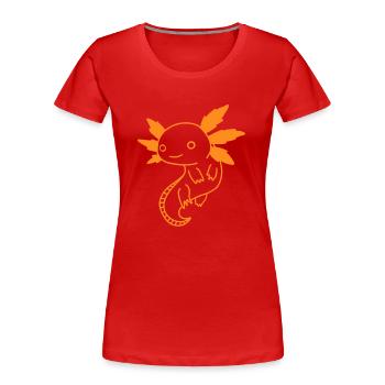 Axolotl Orange Spirit Animal Animal de compagnie - T-shirt bio Premium Femme - rouge - Devant - Mia (176cm)