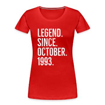 Legende seit Oktober 1993 - Frauen Premium Bio T-Shirt - Rot - Vorne - Mia (176cm)