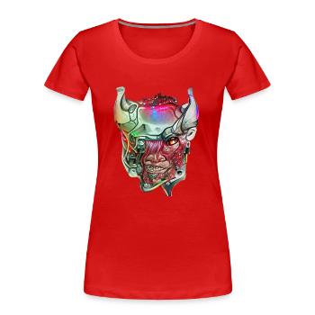 Cyborg Demon - Women's Premium Organic T-Shirt - red - Front - Mia (176cm)