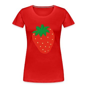 Erdbeere Illustration Geschenkidee - Frauen Premium Bio T-Shirt - Rot - Vorne - Mia (176cm)