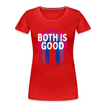 Les deux sont bons bisexuels LGBTQ Bi Pride Positivité - T-shirt bio Premium Femme - rouge - Devant - Mia (176cm)