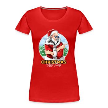 Weihnachten mal wieder - Frauen Premium Bio T-Shirt - Rot - Vorne - Mia (176cm)