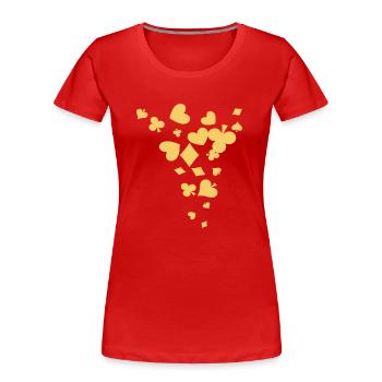 Poker - Frauen Premium Bio T-Shirt - Rot - Vorne - Mia (176cm)