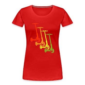 E-Scooter E-Roller Scooter - Frauen Premium Bio T-Shirt - Rot - Vorne - Mia (176cm)