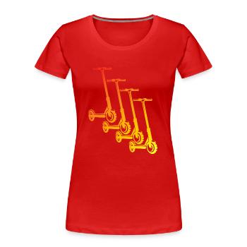 E-Scooter E-Roller Scooter - Frauen Premium Bio T-Shirt - Rot - Vorne - Mia (176cm)