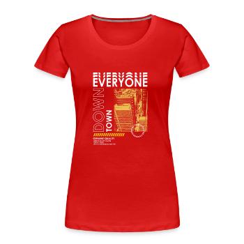 Downtown Streetwear - Frauen Premium Bio T-Shirt - Rot - Vorne - Mia (176cm)