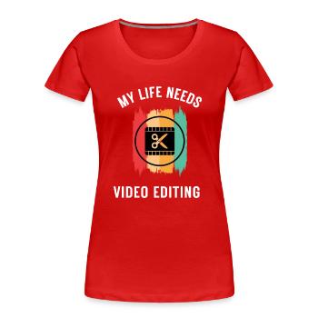 Video Editing Geschenk für Cutter - Frauen Premium Bio T-Shirt - Rot - Vorne - Mia (176cm)