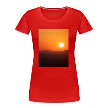 Vintage Sun - Frauen Premium Bio T-Shirt - Rot - Vorne - Mia (176cm)