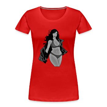 Bikini Girl N/B - T-shirt bio Premium Femme - rouge - Devant - Mia (176cm)