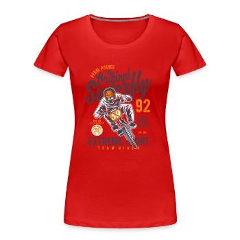 Fahrrad - Frauen Premium Bio T-Shirt - Rot - Vorne - Mia (176cm)