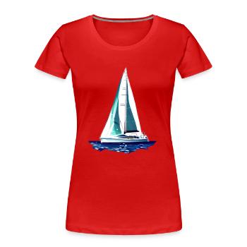 Sailing Sailboat Sailing Sailing Sailing Ship - Women's Premium Organic T-Shirt - red - Front - Mia (176cm)