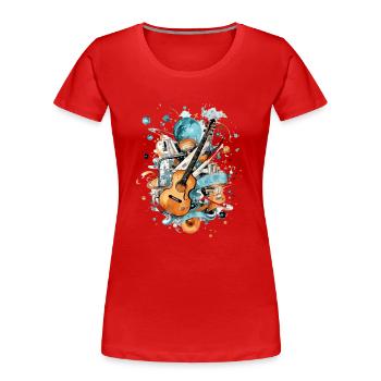 Un univers musical - T-shirt bio Premium Femme - rouge - Devant - Mia (176cm)