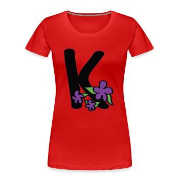 K wie keck - Frauen Premium Bio T-Shirt - Rot - Vorne - Mia (176cm)