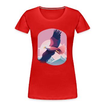 Haut dans les cieux (Collection d’animaux rêveurs) - T-shirt bio Premium Femme - rouge - Devant - Mia (176cm)