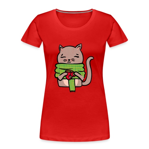 Winter-Katze - Frauen Premium Bio T-Shirt