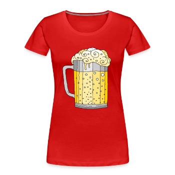 Becher - Frauen Premium Bio T-Shirt - Rot - Vorne - Mia (176cm)