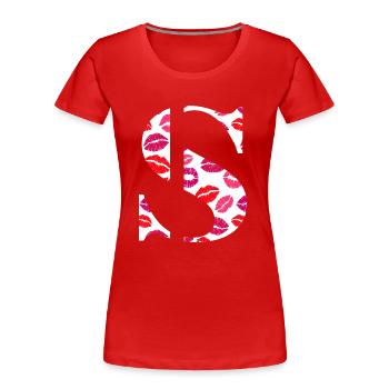 Briefe s Küsse - Frauen Premium Bio T-Shirt - Rot - Vorne - Mia (176cm)