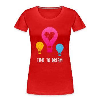 Vol en montgolfière Sky I Gift - T-shirt bio Premium Femme - rouge - Devant - Mia (176cm)
