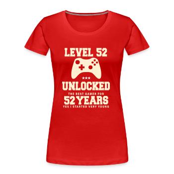 Level 52 Vintage Retro Vintage Birthday - Women's Premium Organic T-Shirt - red - Front - Mia (176cm)