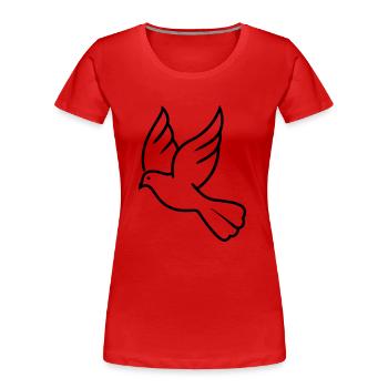 Colombe - T-shirt bio Premium Femme - rouge - Devant - Mia (176cm)