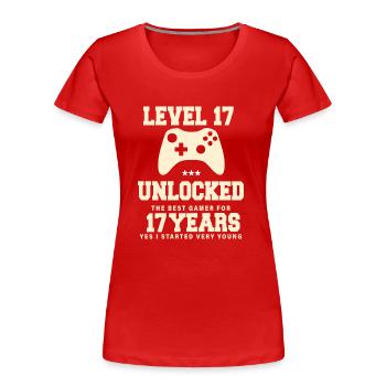 Level 17 Vintage Retro Vintage Birthday - Women's Premium Organic T-Shirt - red - Front - Mia (176cm)