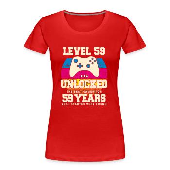 Original 1965 59 Years Old Level 59 Unlock - Women's Premium Organic T-Shirt - red - Front - Mia (176cm)