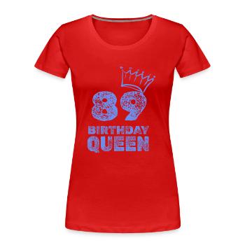 89 - T-shirt bio Premium Femme - rouge - Devant - Mia (176cm)