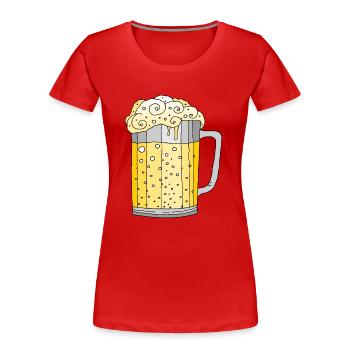 Becher - Frauen Premium Bio T-Shirt - Rot - Vorne - Mia (176cm)