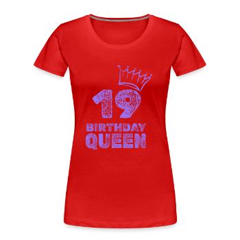 19 - Frauen Premium Bio T-Shirt - Rot - Vorne - Mia (176cm)