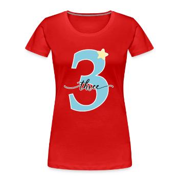 3rd birthday three years - Women's Premium Organic T-Shirt - red - Front - Mia (176cm)