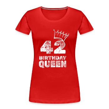 Geburtstag 42 - Frauen Premium Bio T-Shirt - Rot - Vorne - Mia (176cm)