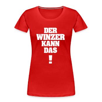 Lustig Winzer - Frauen Premium Bio T-Shirt - Rot - Vorne - Mia (176cm)